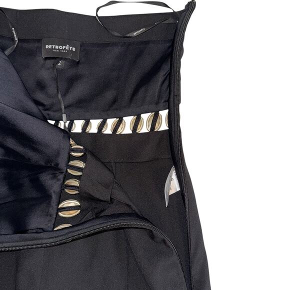 Retrofete Glenda Crystal Embellished Strapless Bandeau Black Jumpsuit Size Small - Picture 7 of 12